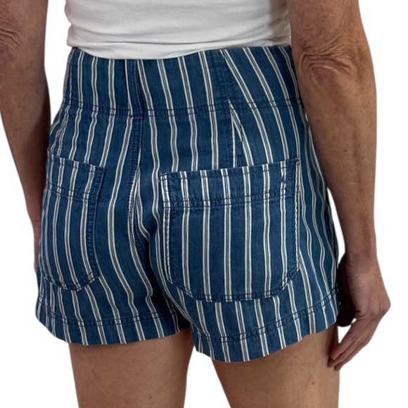 American Eagle Outfitter High-Waist Pleated Shorts - Blue & White Size 2 - Picture 3 of 11